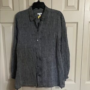 J. Jill Women's Button-Down Shirt in Charcoal Gray 21” Pit to pit